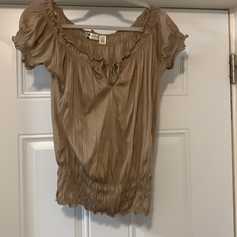 Puff sleeve peasant blouse